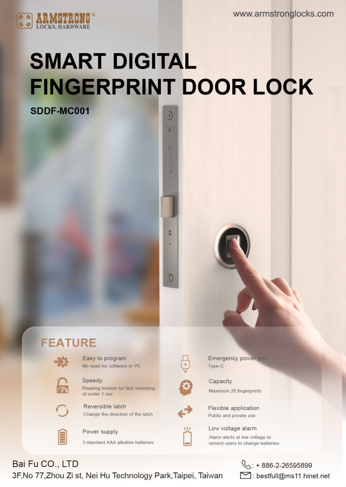 Smart Digital Fingerprint Door Lock -SDDF-001-G1-2