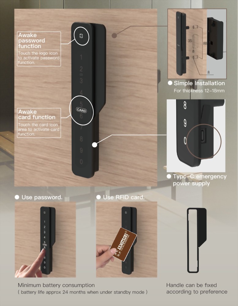 Smart Digital Time Lock  2-in-1 Lock - Password and Card (SDWP-011RFT)