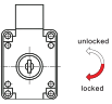 Two turns and long latch (18mm) lock system for office furniture 508 Series