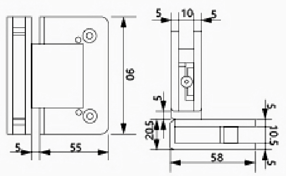 90 Degree Glass to Glass Hydraulic Hinge