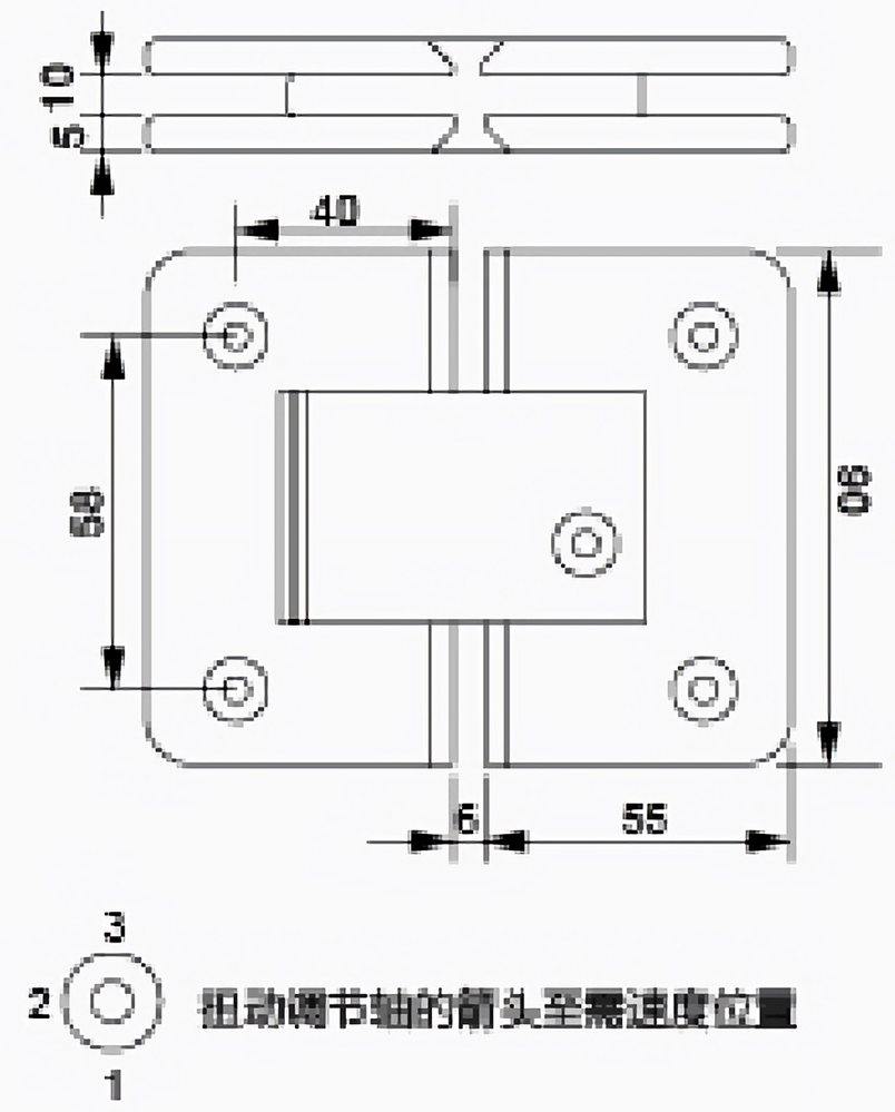 180 Degree Heavy Duty Glass to Glass Hydraulic Hinge