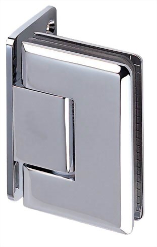 Bisagra de vidrio a pared con placa trasera completa de 90 grados