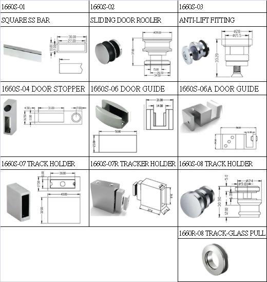 Factory Supplier-Sliding Glass Door System for Glass Shower -1660S SERIES 1