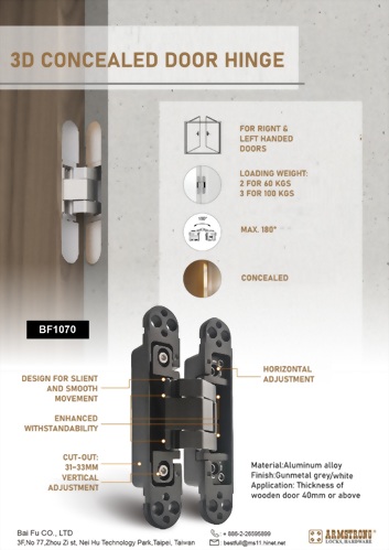 3D Concealed Door Hinge