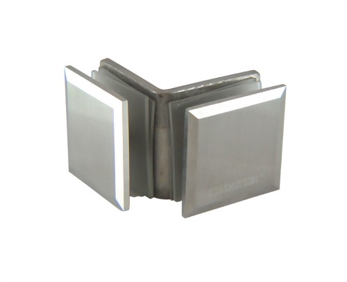 90 Degree Stainless Slope Edge Glass Clamp - Glass to Glass