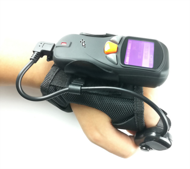 iDC9608K, RiOTEC Wearable Pocket Barcode Scanner with Display, Bluetooth Pocket Barcode Scanner, Left-hand type