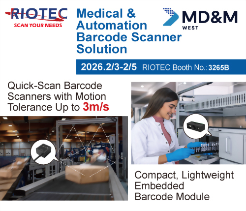 RIOTEC to Exhibit Barcode Scanning Solutions for Healthcare and Manufacturing at MD&M West 2026