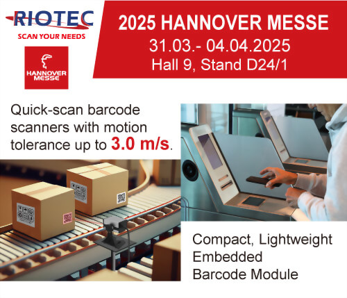 RIOTEC to Present Industrial Barcode Scanning Solutions at HANNOVER MESSE 2025 (Hall 9, Stand D24/1)