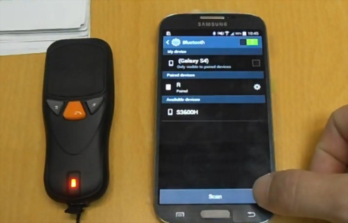 Barcode Scanner Pocket iDC9502A connecting to  S4 by BT SPP profile