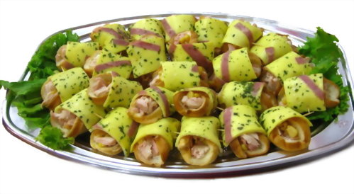 宴會餐點 | 優仕紳蛋皮煙燻雞肉捲