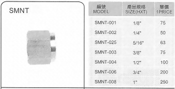 SMNT不銹鋼管接頭