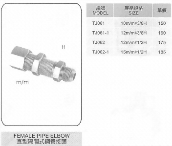 直型隔間式鋼管接頭