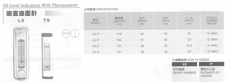 油壓元件-油溫油面計