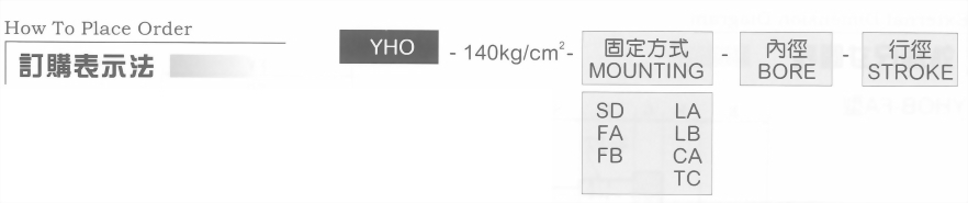 YHO系列D型雙軸型油壓缸