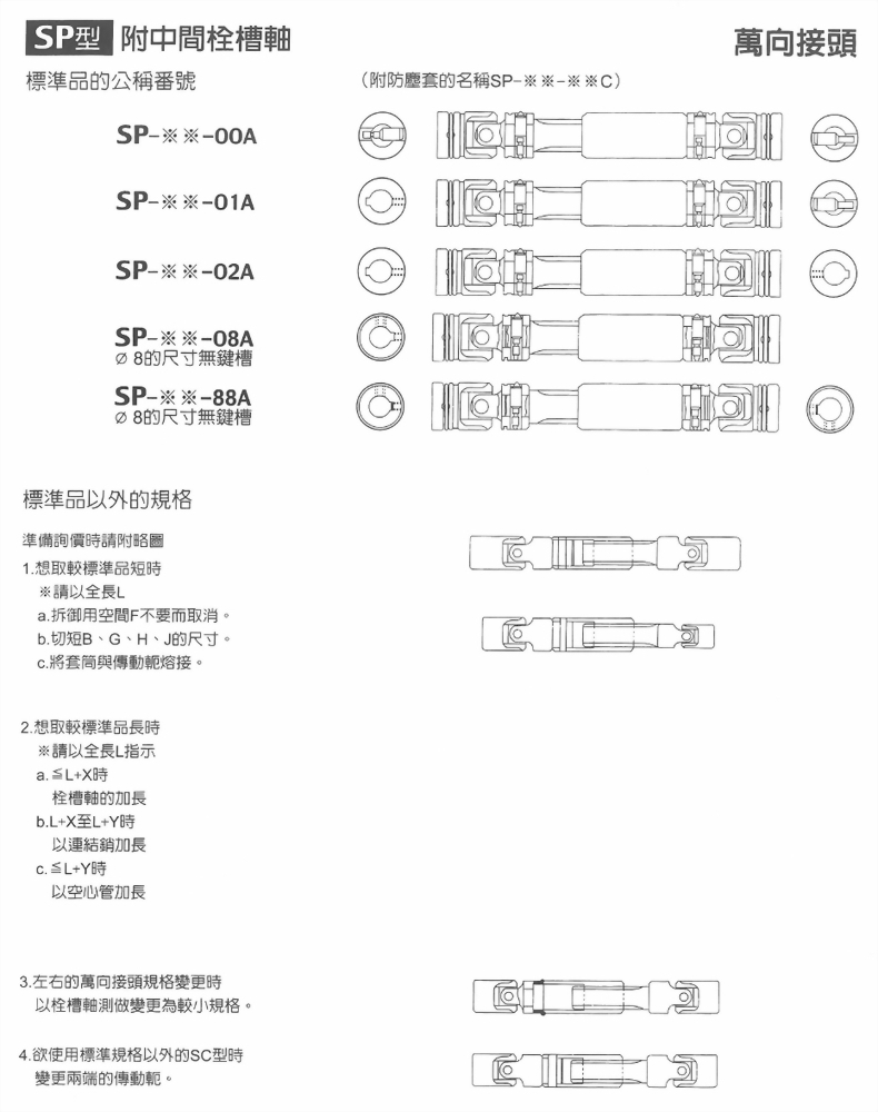 附中間栓槽軸萬用接頭