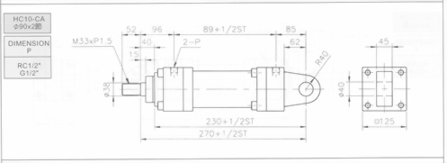 HC10系列CA型ø90x2節油壓缸