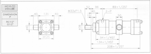 HC10系列TC型ø90x2節油壓缸