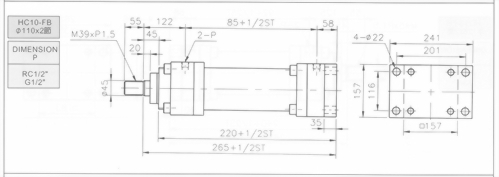 HC10系列FB型ø110x2節油壓缸