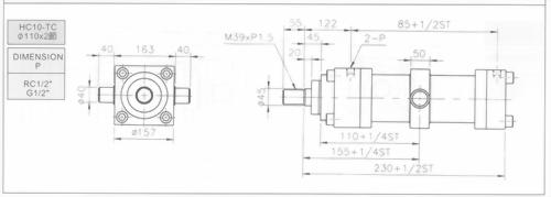 HC10系列TC型ø110x2節油壓缸