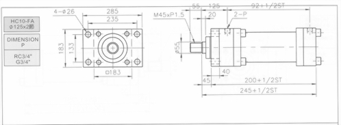 HC10系列FA型ø125x2節油壓缸