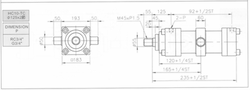 HC10系列TC型ø125x2節油壓缸