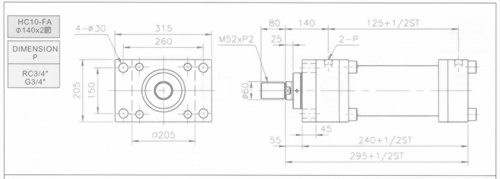 HC10系列FA型ø140x2節油壓缸
