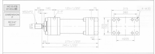 HC10系列FB型ø140x3節油壓缸