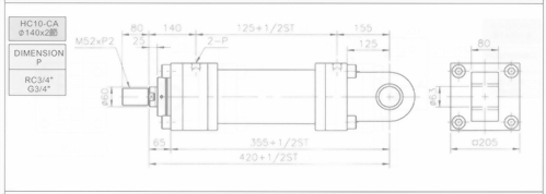 HC10系列CA型ø140x4節油壓缸
