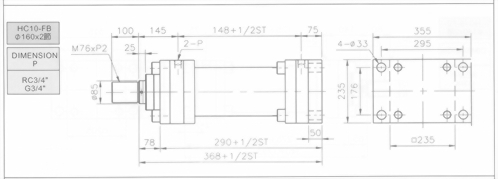 HC10系列FB型ø160x3節油壓缸