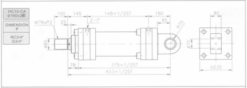 HC10系列CA型ø160x4節油壓缸