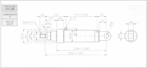 HC10系列FB型ø90x3節油壓缸