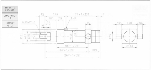 HC10系列CA型ø90x3節油壓缸