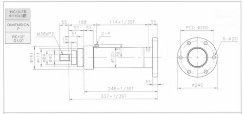 HC10系列FB型ø110x3節油壓缸