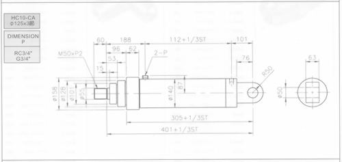 HC10系列CA型ø125x3節油壓缸