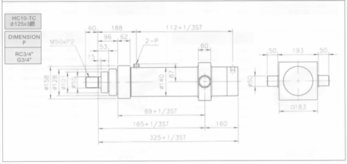 HC10系列TC型ø125x3節油壓缸
