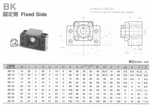 BK固定側螺桿支撐座