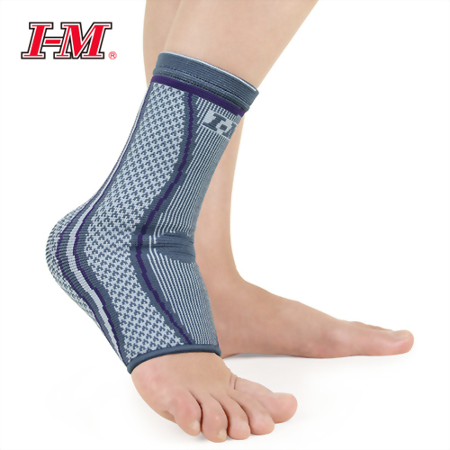 菱格條紋護踝(灰/紫)