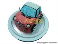 紅色mini cooper汽車造型蛋糕