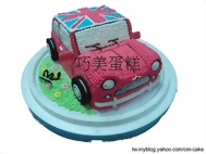 mini cooper國旗版汽車造型蛋糕