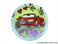 奧迪敞篷車(平面)造型蛋糕