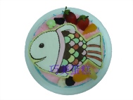 彩色魚造型蛋糕