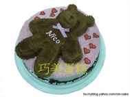 泰迪熊(深色)造型蛋糕