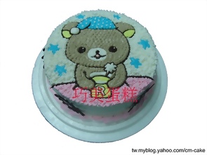 拉拉熊喝茶造型蛋糕