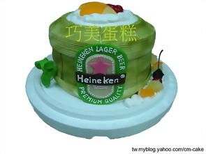 海尼根啤酒桶造型蛋糕