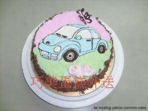 平面汽車造型蛋糕