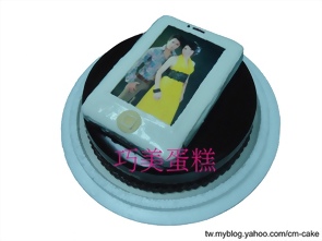 白色iphone4+巧克力淋面生日蛋糕