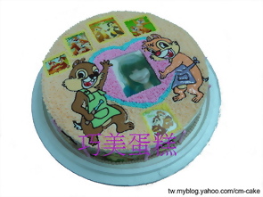 相片+奇奇蒂蒂造型蛋糕