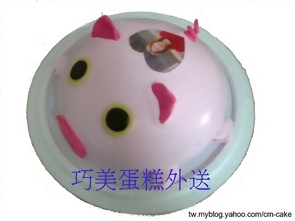 粉紅豬造型+相片蛋糕