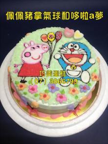 佩佩豬拿氣球和哆啦a夢