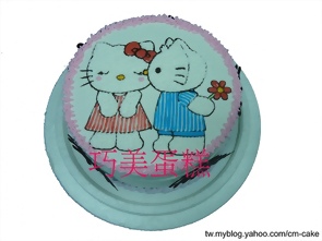 kitty一親芳澤造型蛋糕